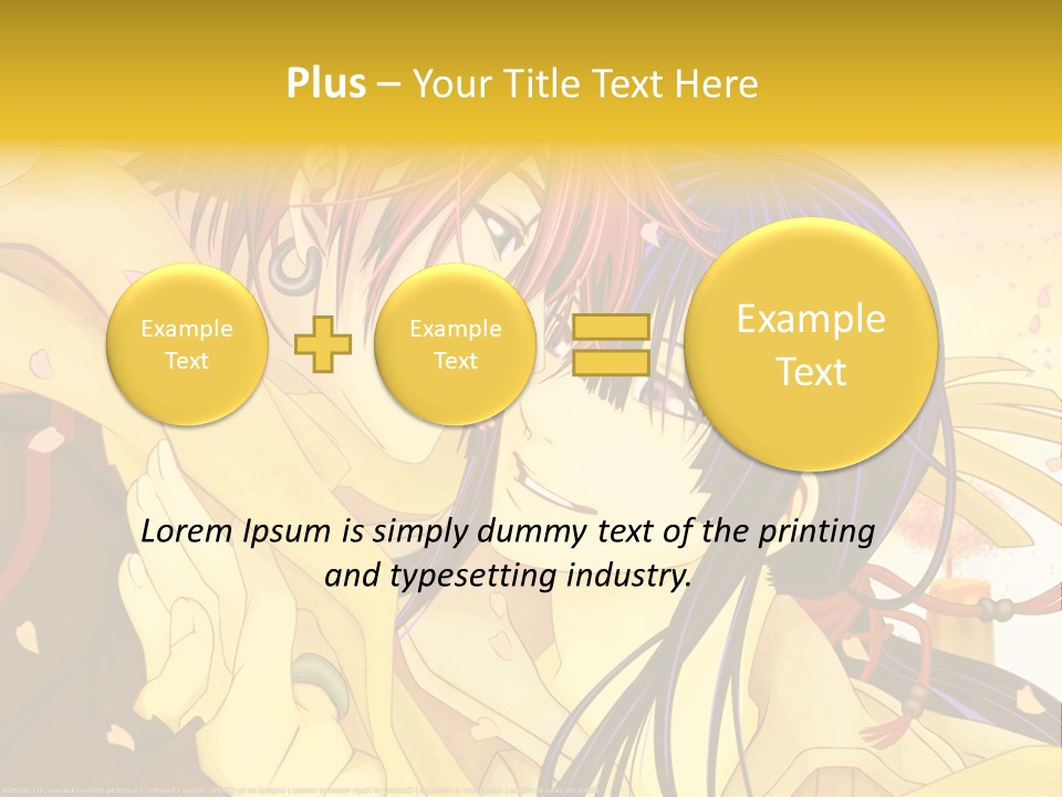 A Couple Kissing In Front Of A Yellow Background PowerPoint Template