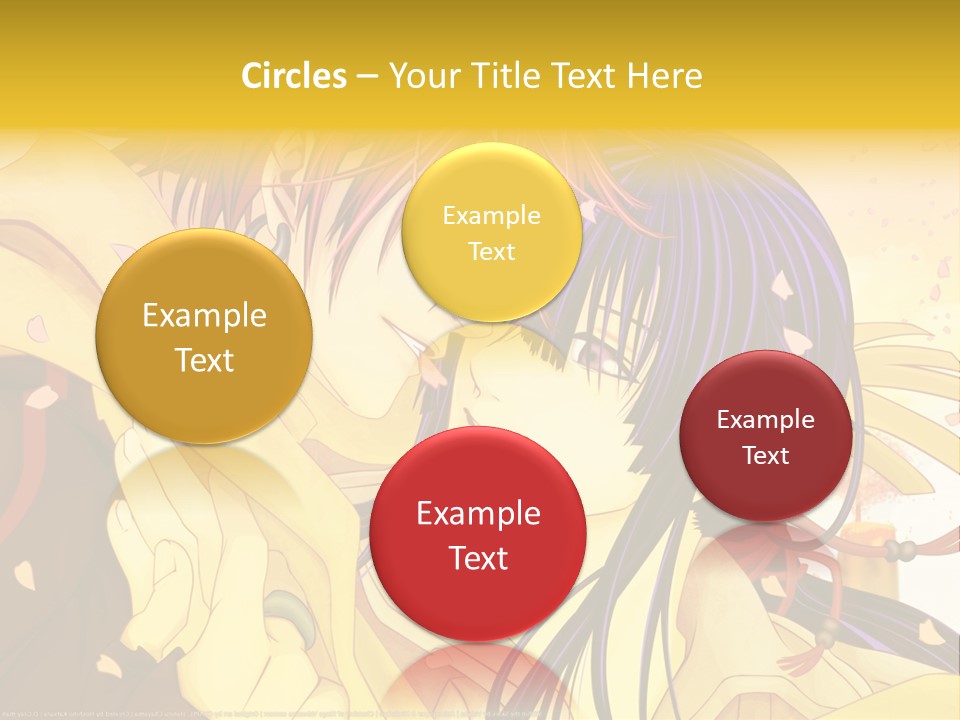 A Couple Kissing In Front Of A Yellow Background PowerPoint Template