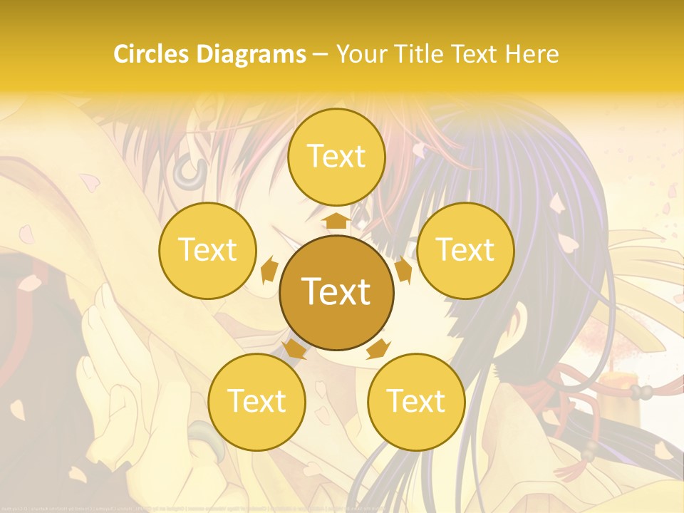 A Couple Kissing In Front Of A Yellow Background PowerPoint Template