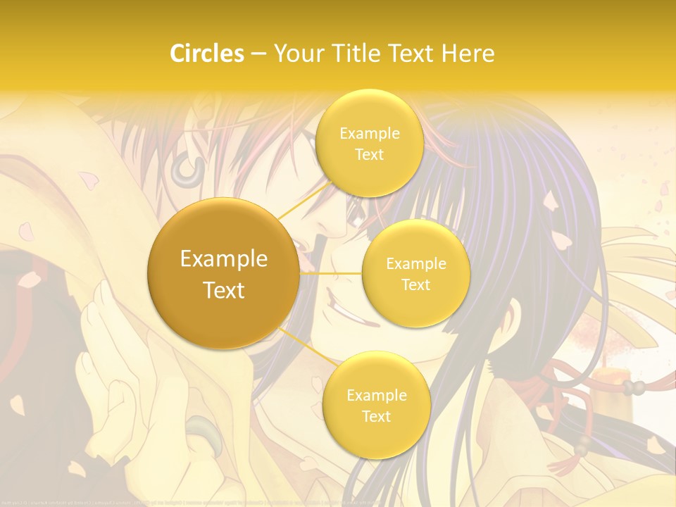 A Couple Kissing In Front Of A Yellow Background PowerPoint Template