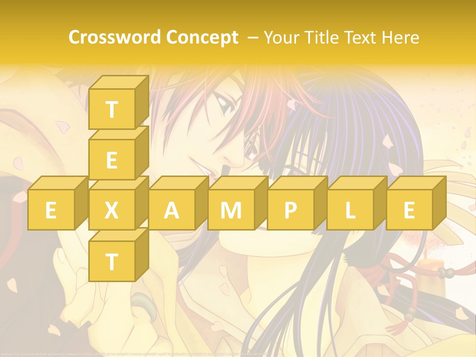 A Couple Kissing In Front Of A Yellow Background PowerPoint Template