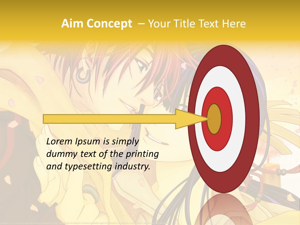 A Couple Kissing In Front Of A Yellow Background PowerPoint Template