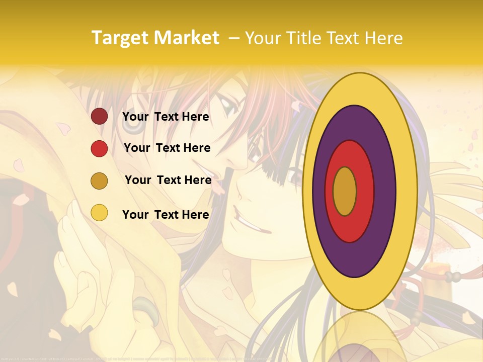 A Couple Kissing In Front Of A Yellow Background PowerPoint Template