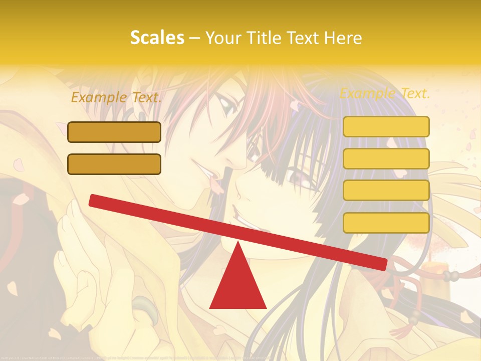 A Couple Kissing In Front Of A Yellow Background PowerPoint Template