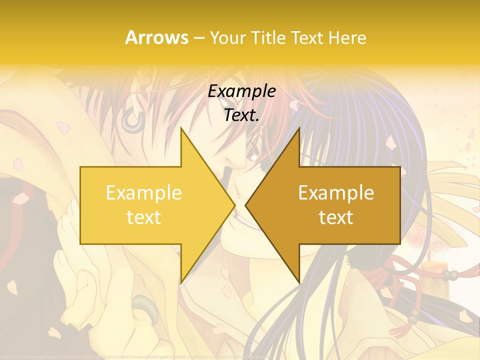 A Couple Kissing In Front Of A Yellow Background PowerPoint Template