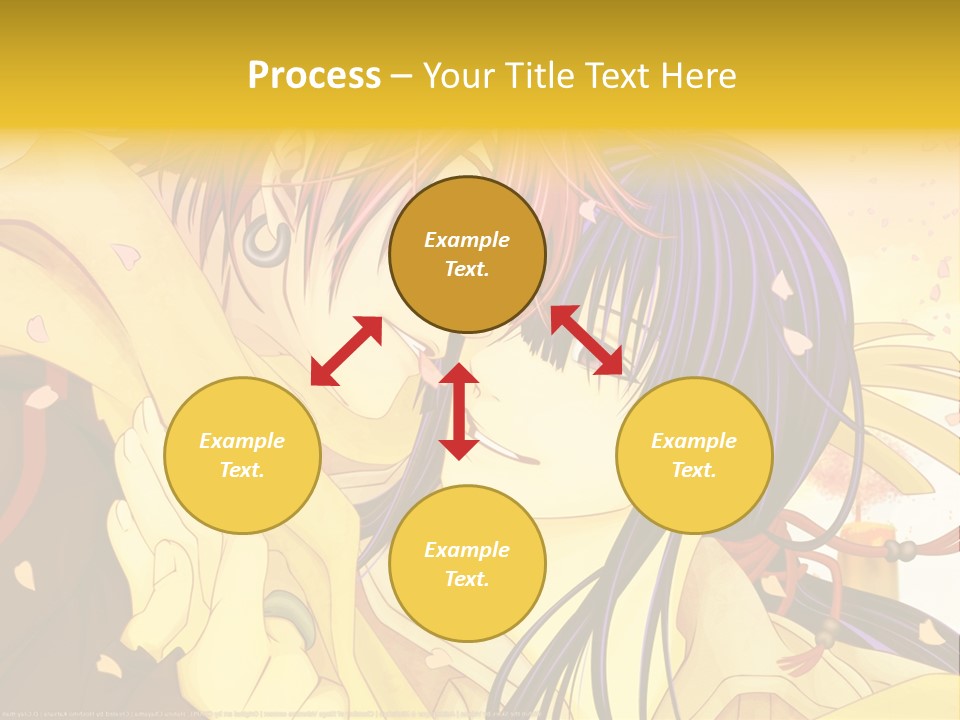 A Couple Kissing In Front Of A Yellow Background PowerPoint Template