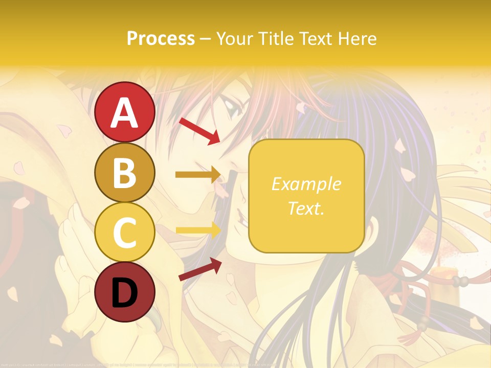A Couple Kissing In Front Of A Yellow Background PowerPoint Template