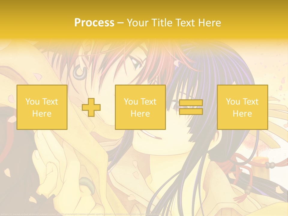 A Couple Kissing In Front Of A Yellow Background PowerPoint Template