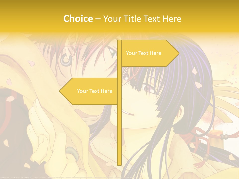 A Couple Kissing In Front Of A Yellow Background PowerPoint Template