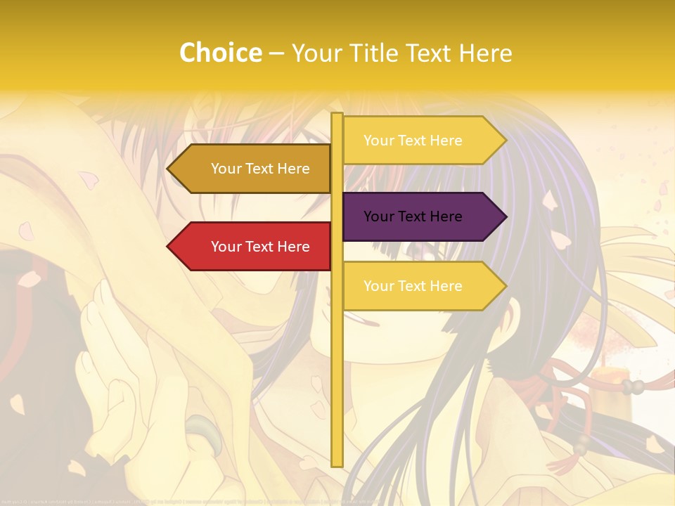 A Couple Kissing In Front Of A Yellow Background PowerPoint Template