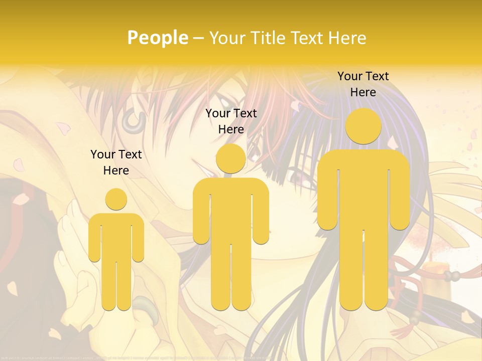 A Couple Kissing In Front Of A Yellow Background PowerPoint Template