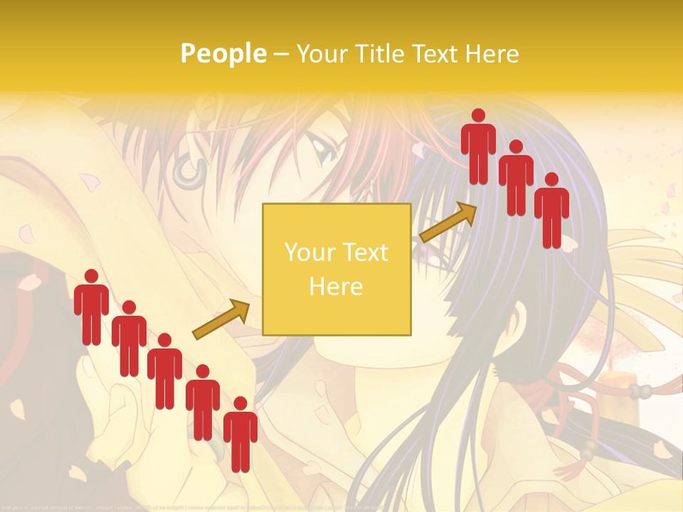 A Couple Kissing In Front Of A Yellow Background PowerPoint Template