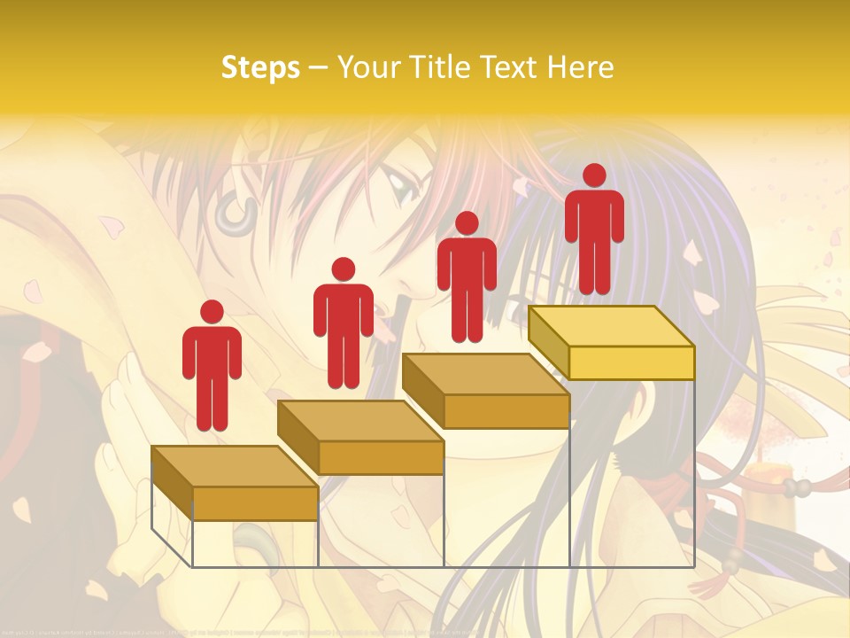 A Couple Kissing In Front Of A Yellow Background PowerPoint Template