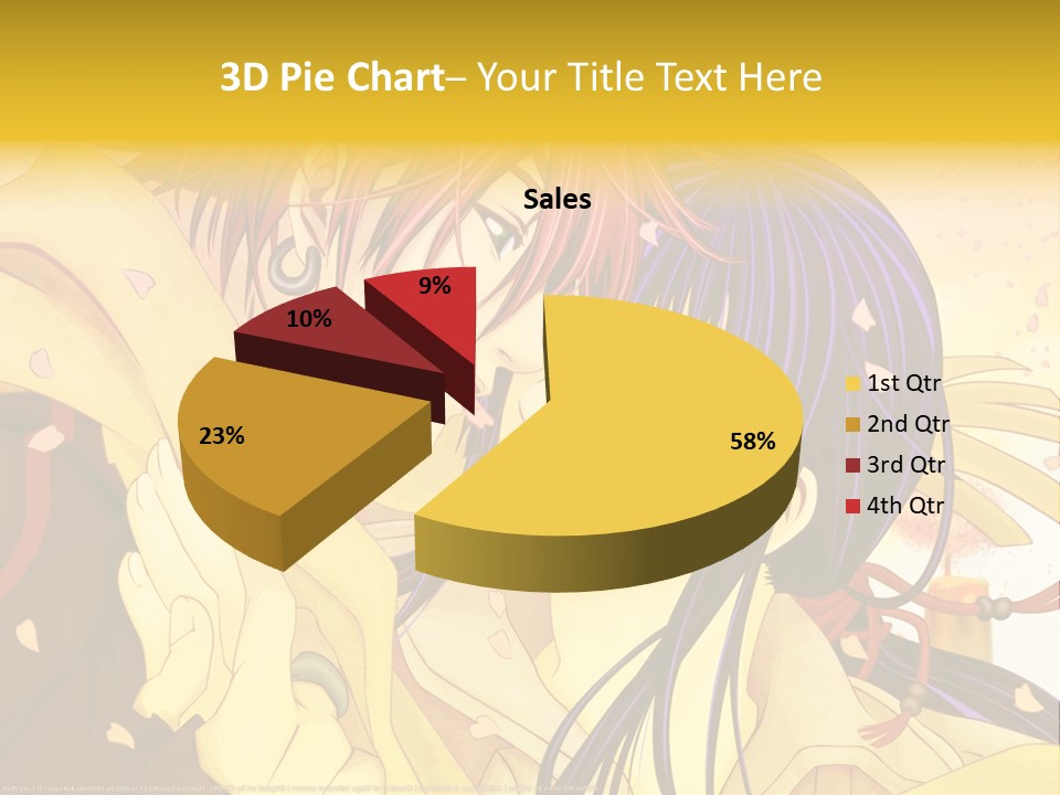 A Couple Kissing In Front Of A Yellow Background PowerPoint Template
