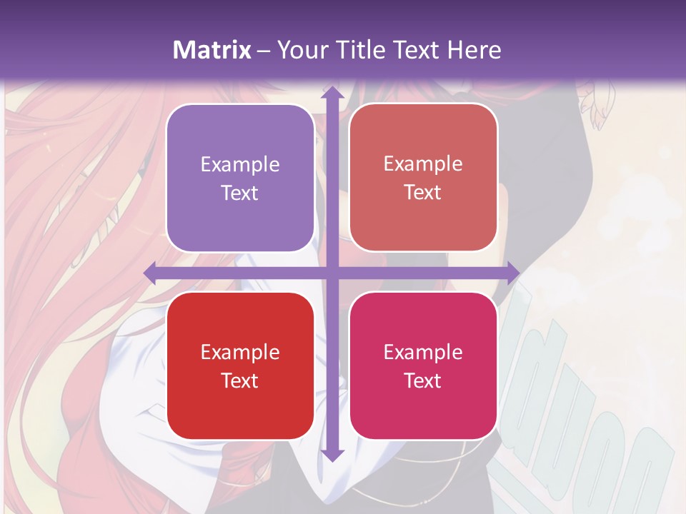 A Couple Of Anime Girls Hugging In Front Of A Purple Background PowerPoint Template