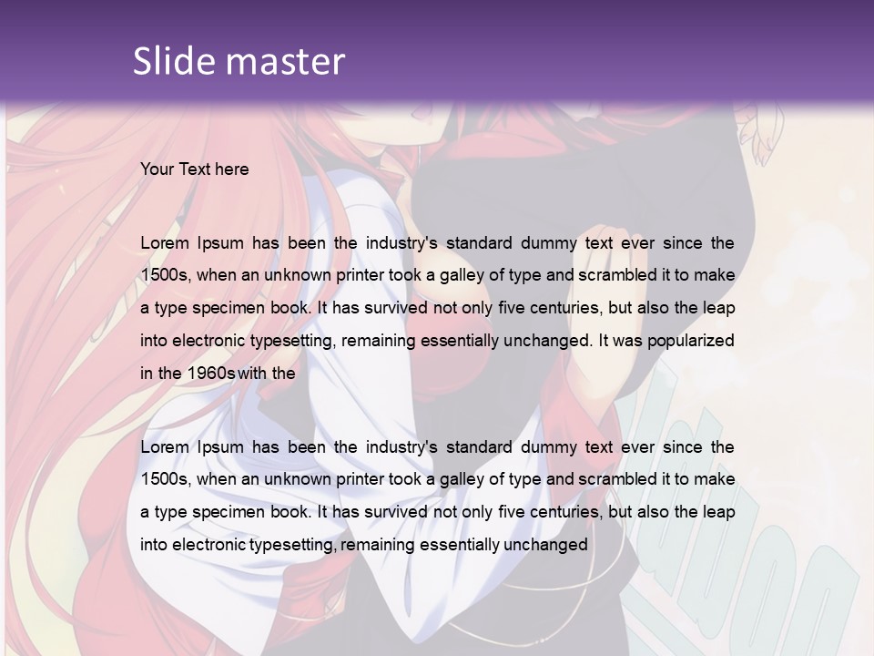 A Couple Of Anime Girls Hugging In Front Of A Purple Background PowerPoint Template