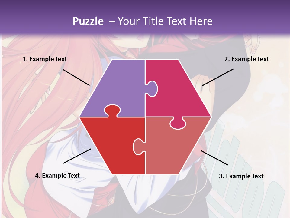 A Couple Of Anime Girls Hugging In Front Of A Purple Background PowerPoint Template