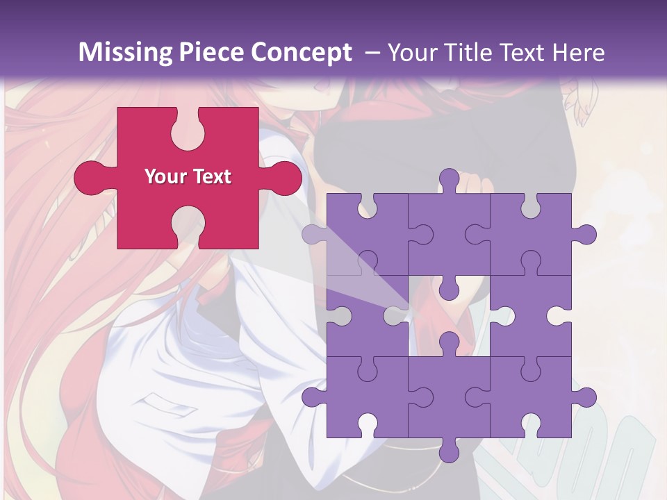 A Couple Of Anime Girls Hugging In Front Of A Purple Background PowerPoint Template