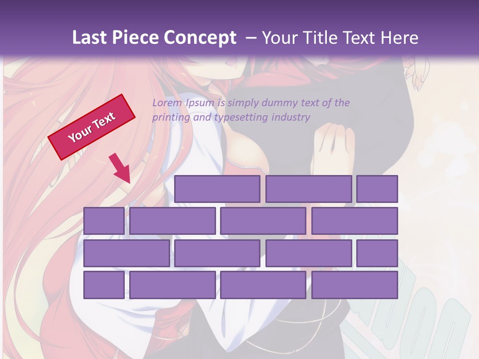 A Couple Of Anime Girls Hugging In Front Of A Purple Background PowerPoint Template