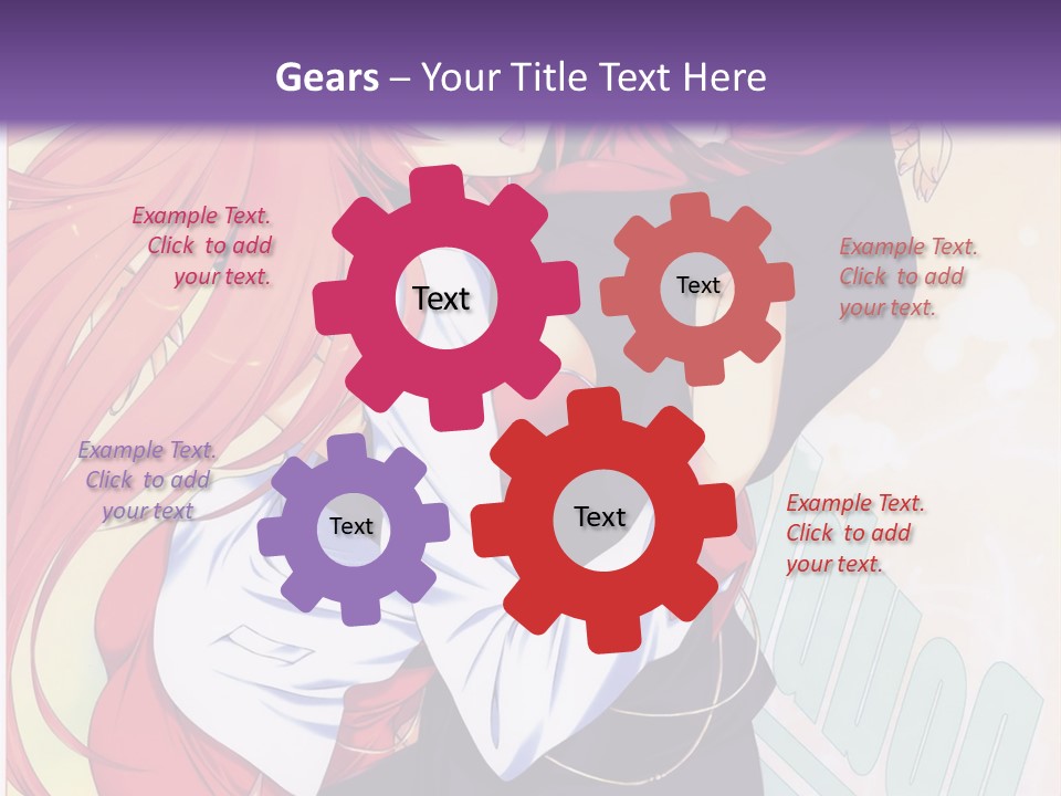 A Couple Of Anime Girls Hugging In Front Of A Purple Background PowerPoint Template