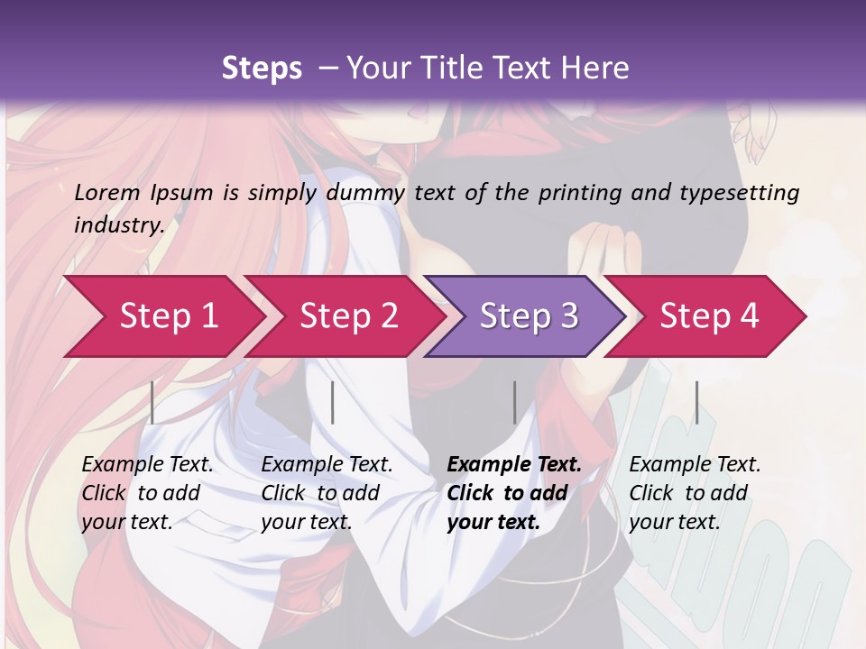 A Couple Of Anime Girls Hugging In Front Of A Purple Background PowerPoint Template
