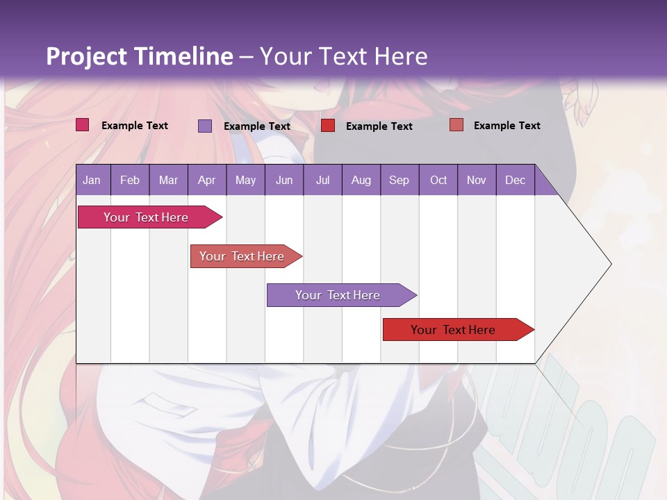 A Couple Of Anime Girls Hugging In Front Of A Purple Background PowerPoint Template