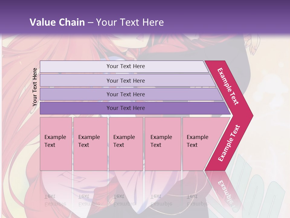A Couple Of Anime Girls Hugging In Front Of A Purple Background PowerPoint Template