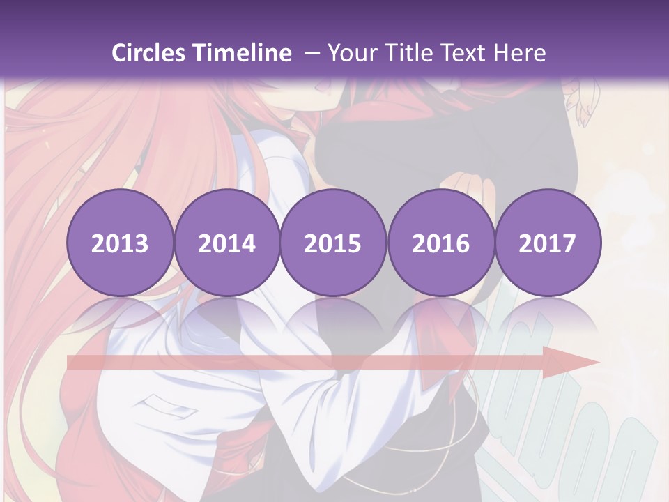 A Couple Of Anime Girls Hugging In Front Of A Purple Background PowerPoint Template