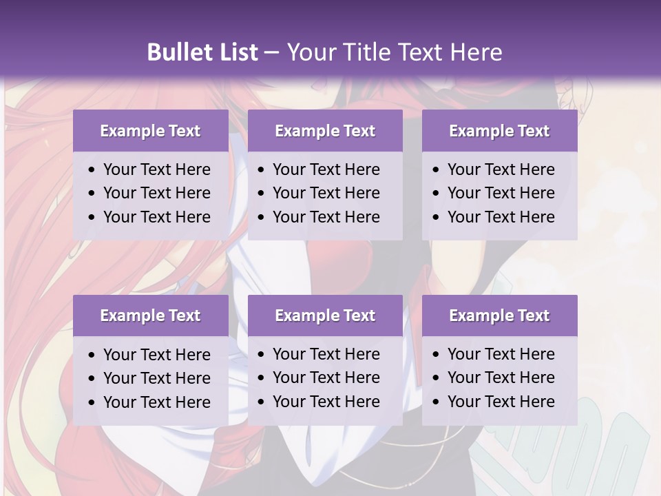 A Couple Of Anime Girls Hugging In Front Of A Purple Background PowerPoint Template