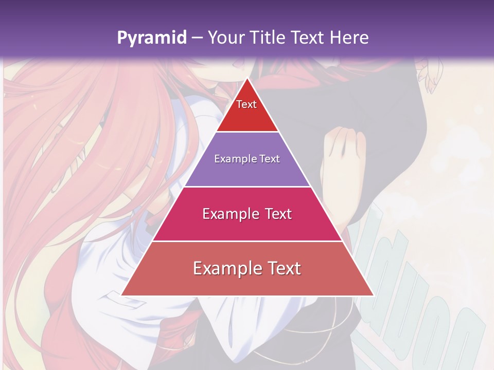 A Couple Of Anime Girls Hugging In Front Of A Purple Background PowerPoint Template