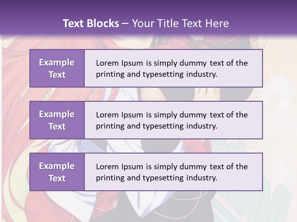 A Couple Of Anime Girls Hugging In Front Of A Purple Background PowerPoint Template