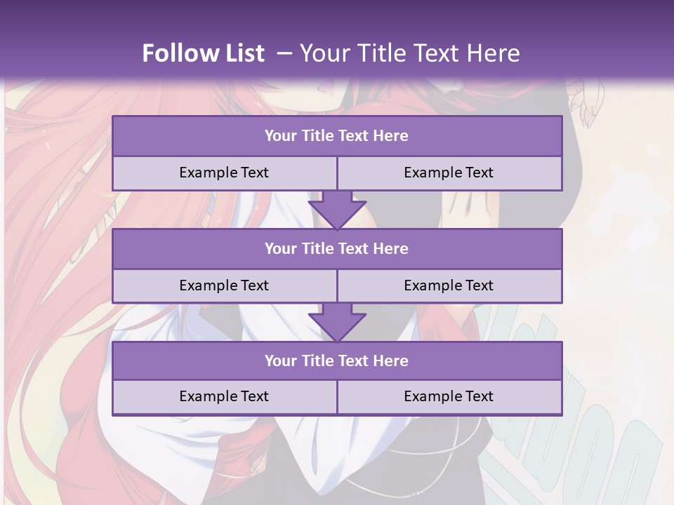 A Couple Of Anime Girls Hugging In Front Of A Purple Background PowerPoint Template