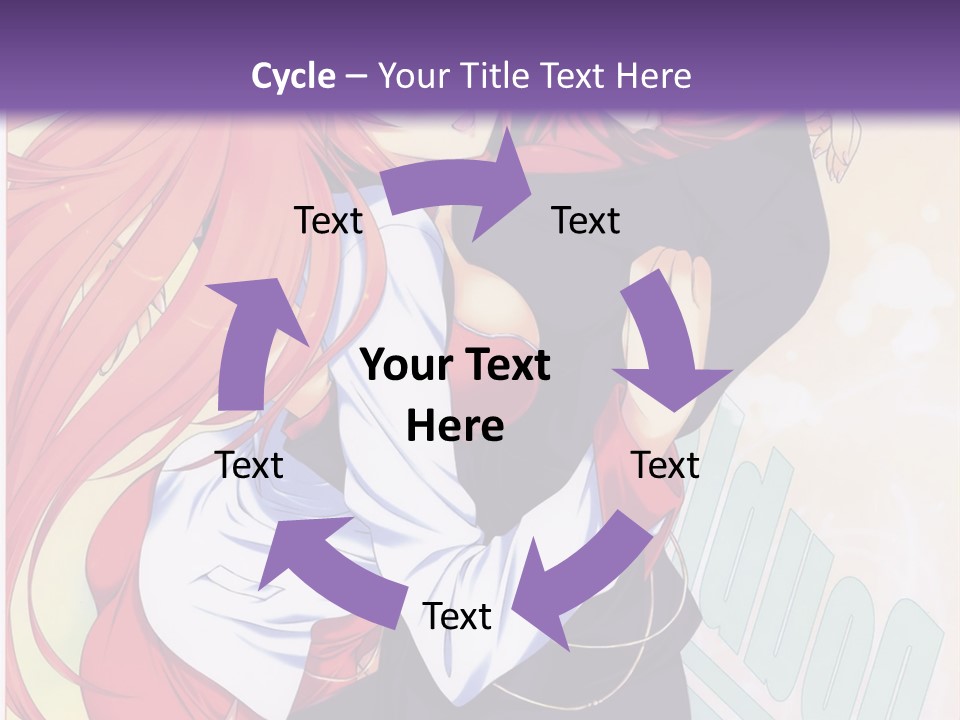 A Couple Of Anime Girls Hugging In Front Of A Purple Background PowerPoint Template