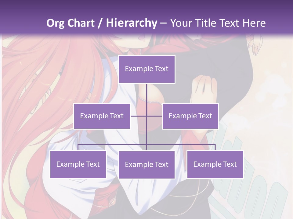 A Couple Of Anime Girls Hugging In Front Of A Purple Background PowerPoint Template