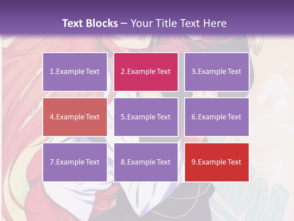 A Couple Of Anime Girls Hugging In Front Of A Purple Background PowerPoint Template