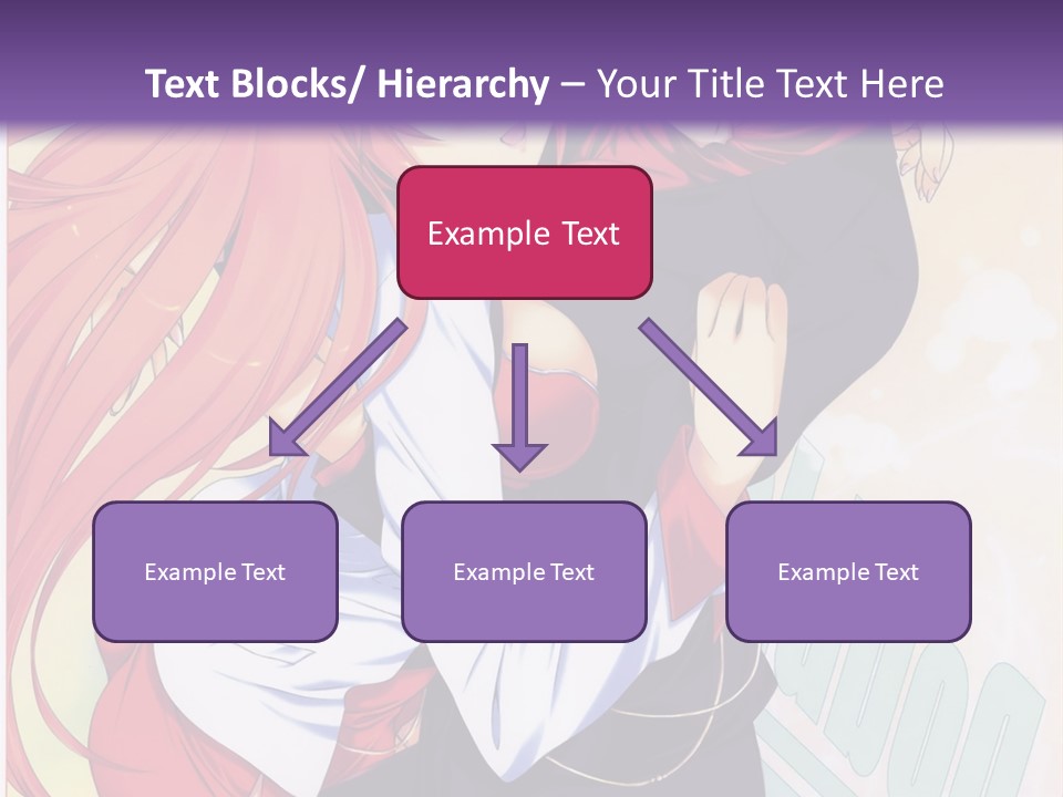 A Couple Of Anime Girls Hugging In Front Of A Purple Background PowerPoint Template