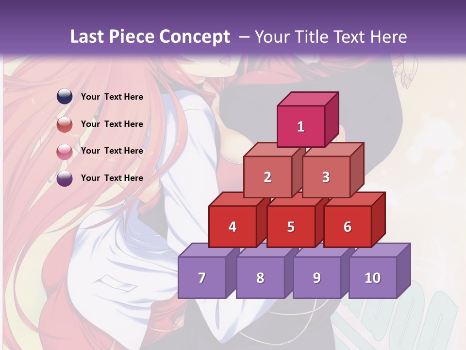 A Couple Of Anime Girls Hugging In Front Of A Purple Background PowerPoint Template