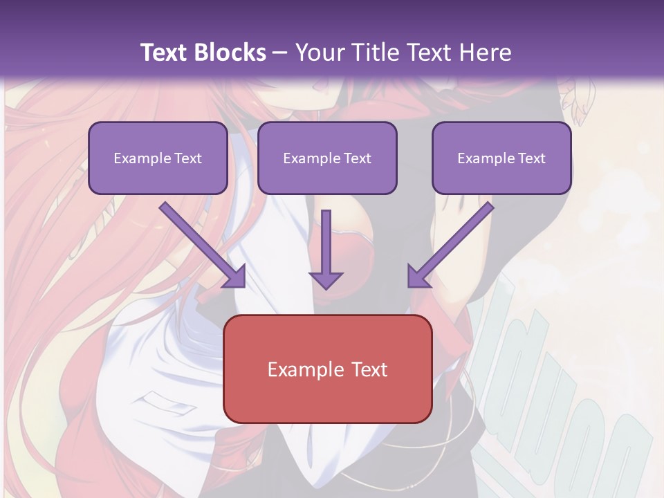 A Couple Of Anime Girls Hugging In Front Of A Purple Background PowerPoint Template