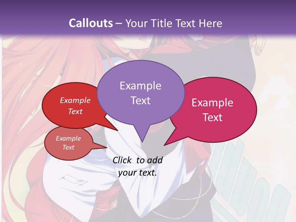 A Couple Of Anime Girls Hugging In Front Of A Purple Background PowerPoint Template