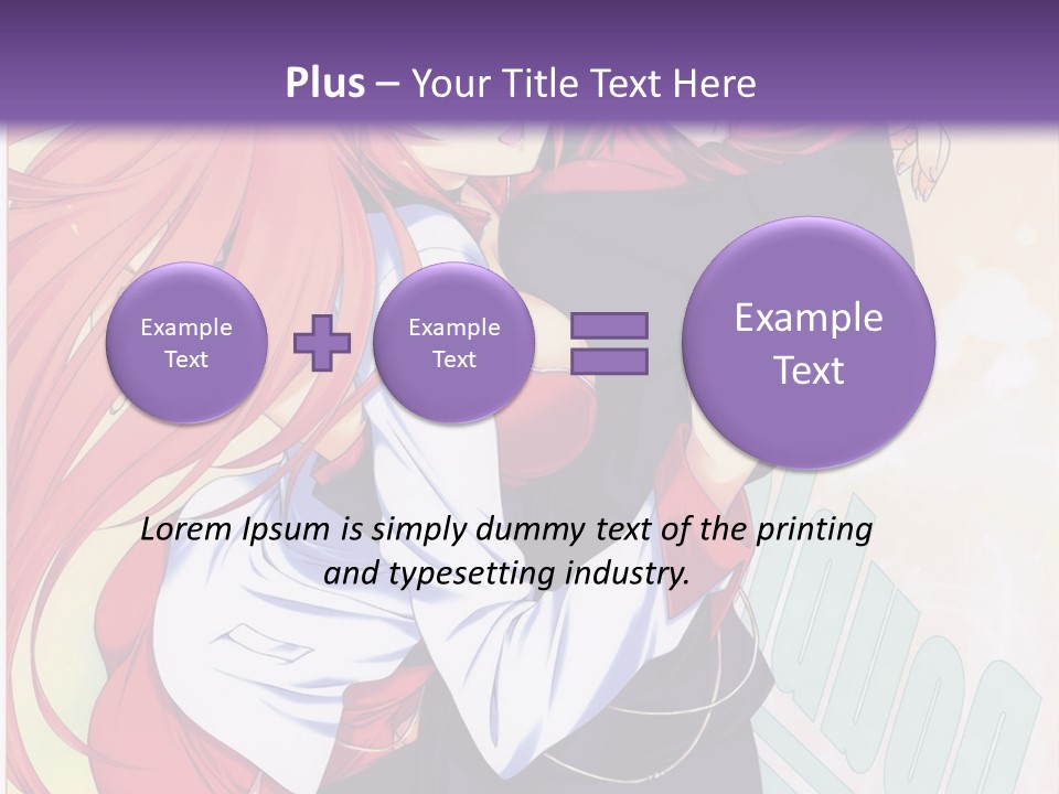 A Couple Of Anime Girls Hugging In Front Of A Purple Background PowerPoint Template