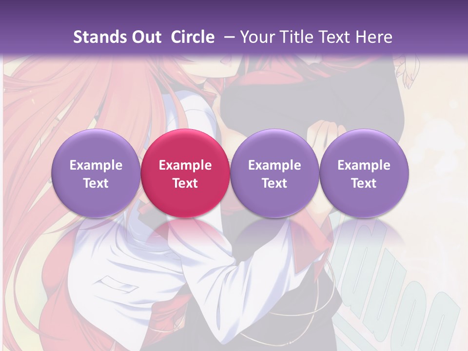A Couple Of Anime Girls Hugging In Front Of A Purple Background PowerPoint Template