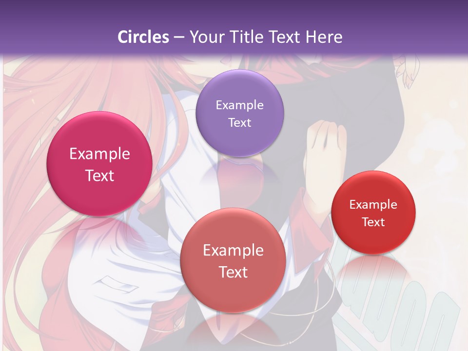 A Couple Of Anime Girls Hugging In Front Of A Purple Background PowerPoint Template