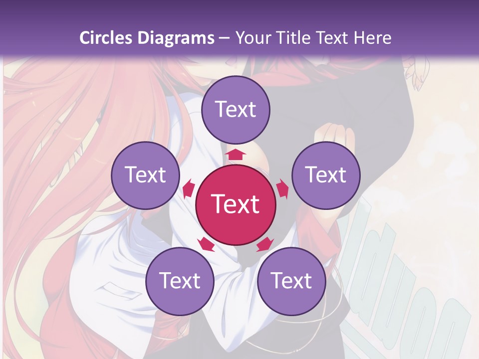 A Couple Of Anime Girls Hugging In Front Of A Purple Background PowerPoint Template