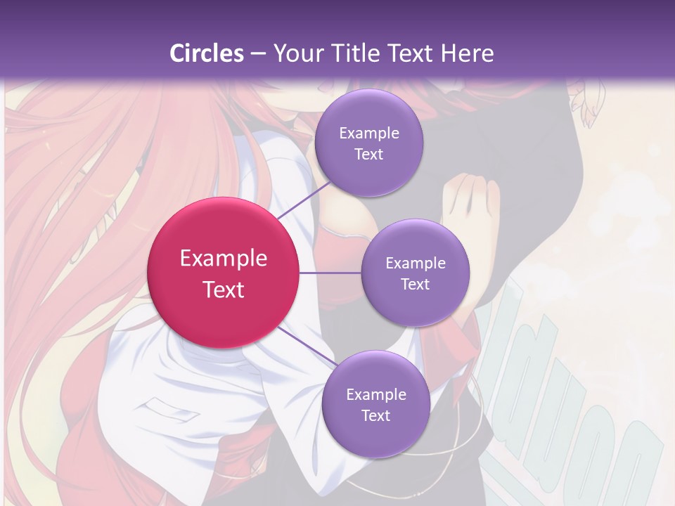 A Couple Of Anime Girls Hugging In Front Of A Purple Background PowerPoint Template