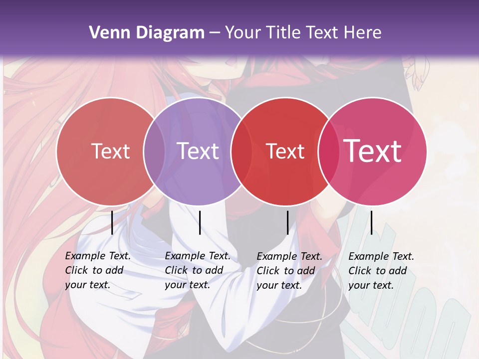 A Couple Of Anime Girls Hugging In Front Of A Purple Background PowerPoint Template