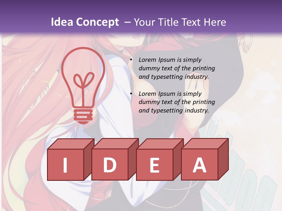 A Couple Of Anime Girls Hugging In Front Of A Purple Background PowerPoint Template