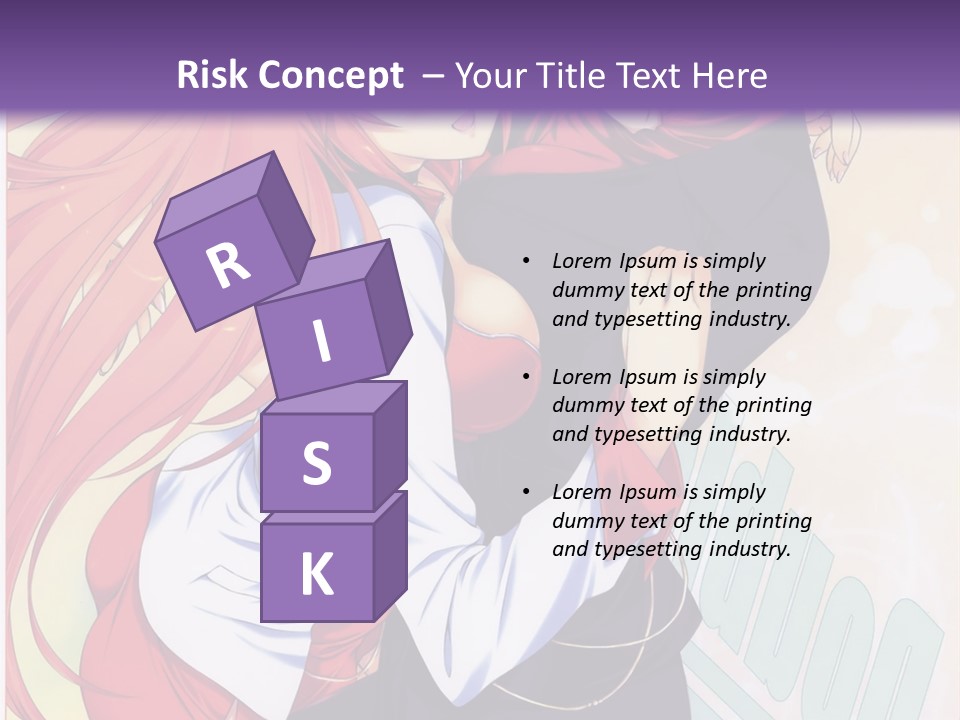 A Couple Of Anime Girls Hugging In Front Of A Purple Background PowerPoint Template