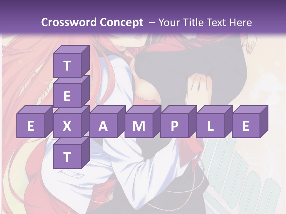 A Couple Of Anime Girls Hugging In Front Of A Purple Background PowerPoint Template