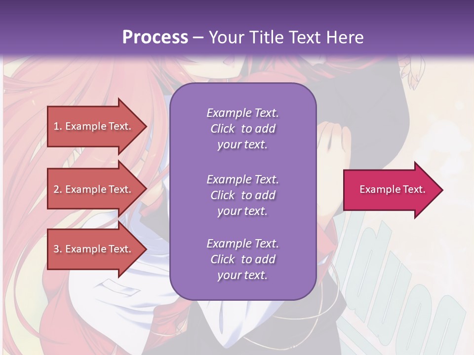 A Couple Of Anime Girls Hugging In Front Of A Purple Background PowerPoint Template
