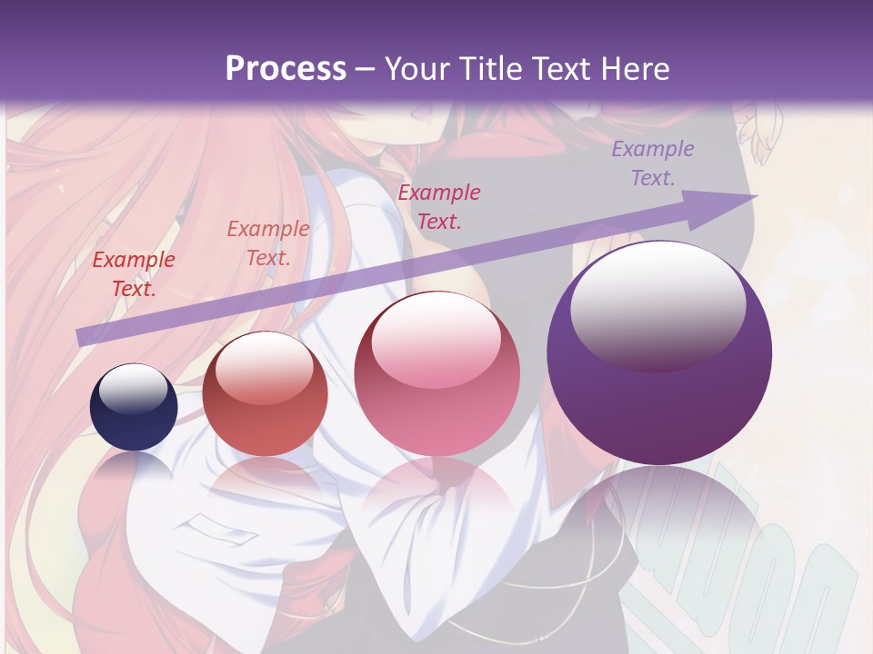 A Couple Of Anime Girls Hugging In Front Of A Purple Background PowerPoint Template